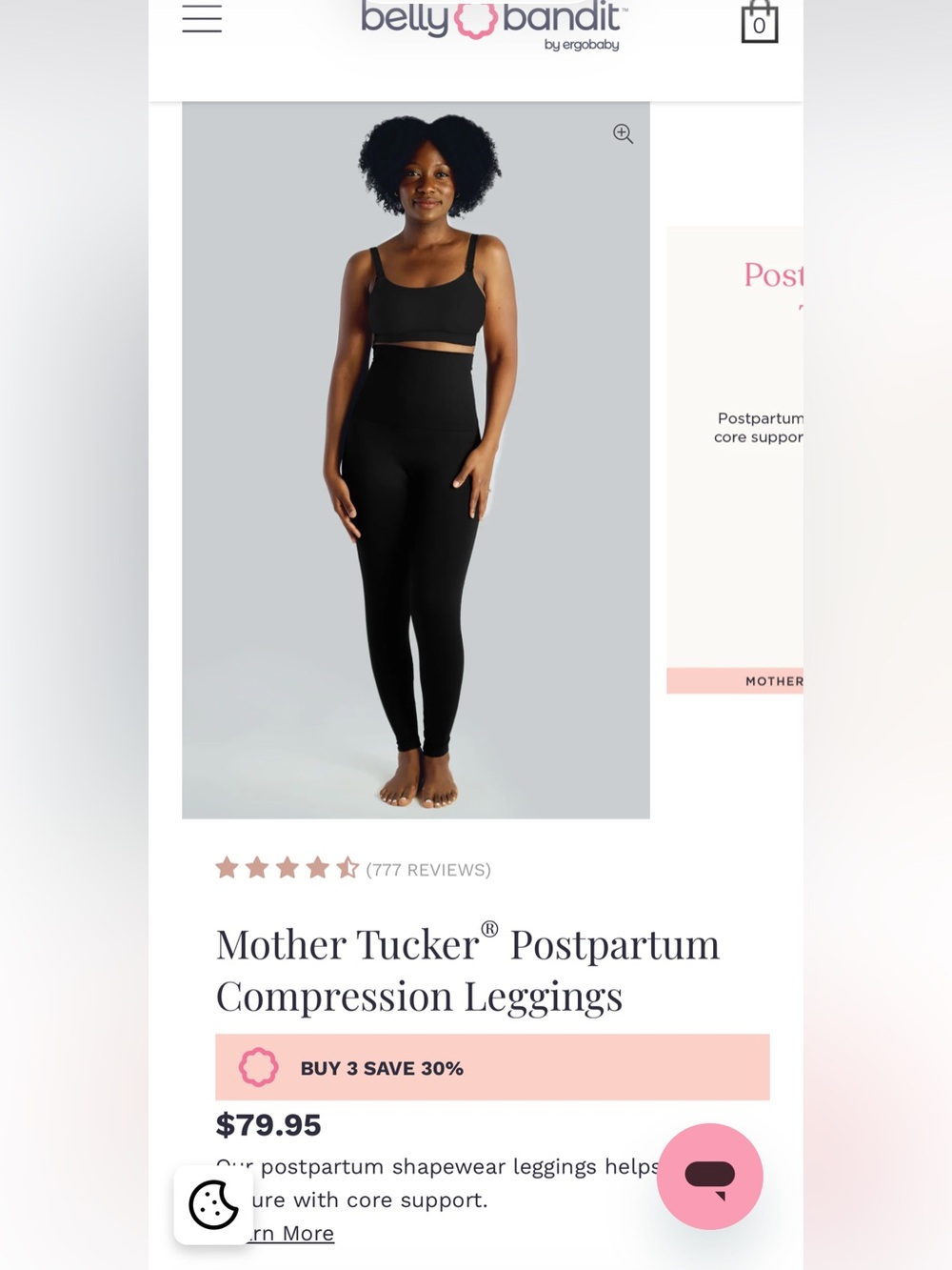 Belly Bandit Mother Tucker Postpartum Compression Leggings - Black